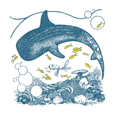 Whaleshark coral design t shirt